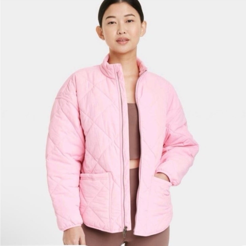 Target Womens All in Motion Zip Up Winter Lightweight Puffer Jacket Relaxed Fit